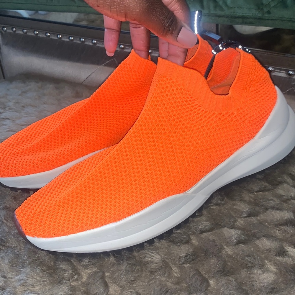 ZARA Orange Stretch Fabric Low Top Trainer/Sneakers (Size 40/US 9)